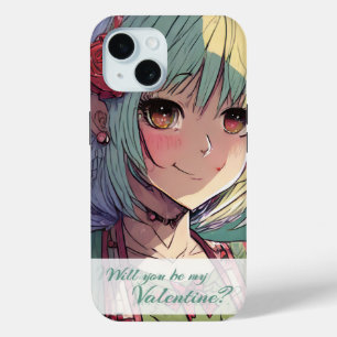 Coque Pour iPhone 15 Be My Valentine in Manga Style 33420