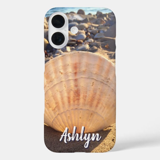 Coques Case-Mate iPhone Beach Seashell Photo Nom personnalisé Script Moder (Verso)