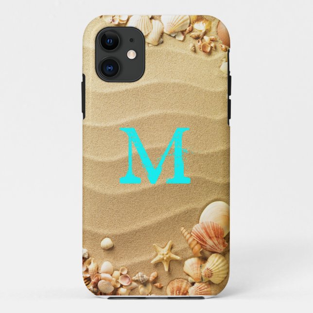 Coques Case-Mate iPhone Beach Seashells Hawaii Sand Monogramme IPHONE 5 Co (Dos)