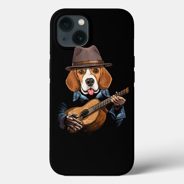 Coques Case-Mate iPhone Beagle Chien Jouer Guitare Animaux Beagles Amoureu (Verso)