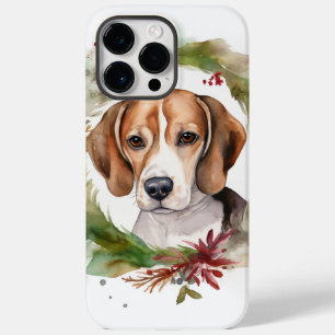 Coque Pour Pour iPhone 14 Pro Max Beagle Noël Wreath Festive Pup
