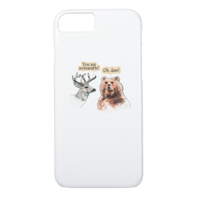 Coques Case-Mate iPhone Bear And Deer Conversation Funny Wildlife Design  (Dos)