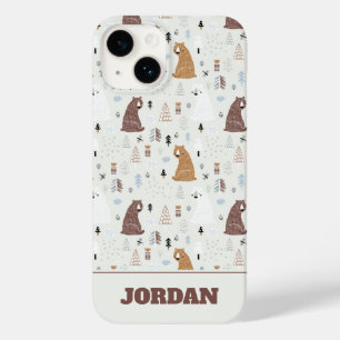 Coque Pour iPhone 14 Bears mignonne dans le Motif Woods
