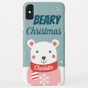 Case-Mate iPhone Case Béary Noël avec dessin animé ours polaire avec nom