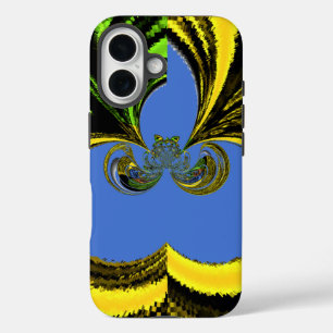 Coques iPhone 16 Beau Beau Art Sud-Africain Jaune et Bleu