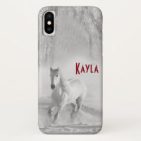 Beau cheval de l'Arabie Blanche galopant