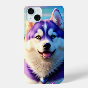 Coque iPhone 15 Mini Beau chiot husky un