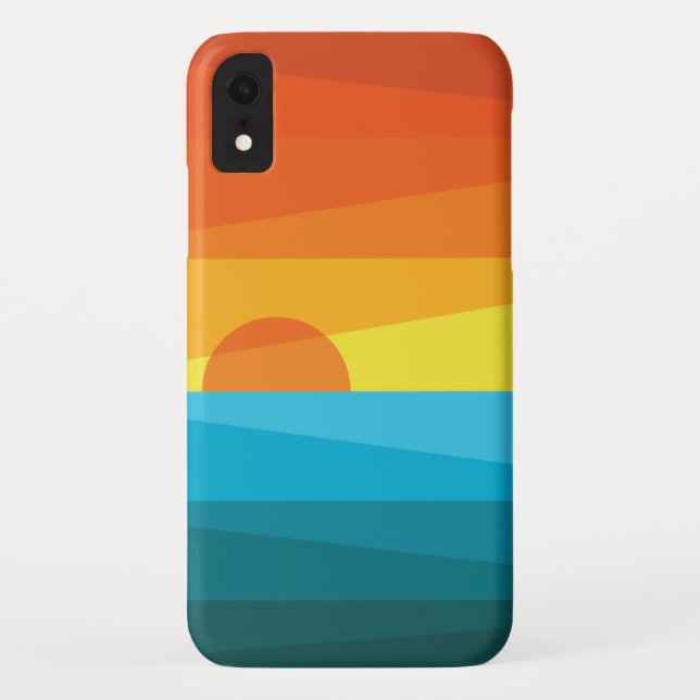Coques Case-Mate iPhone Beau coucher de soleil et vagues de mer (Dos)