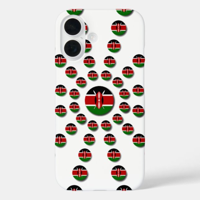 Coques Case-Mate iPhone Beau Drapeau circulaire kenyan : Un design radial (Verso)