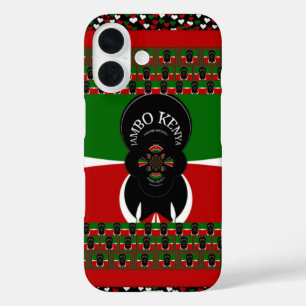 Coque Pour iPhone 16 Beau drapeau des Coeurs Kenyans