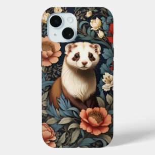 Coque Pour iPhone 15 Beau Ferret William Morris Inspiré