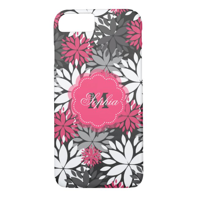 Coques Case-Mate iPhone Beau modèle floral monogramme girly tendance (Dos)