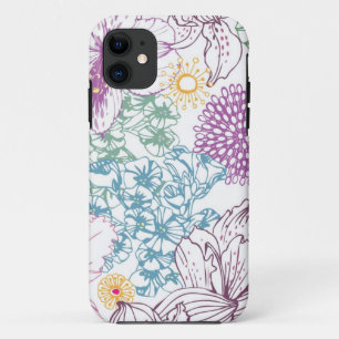 Coque iPhone 11 Beau motif avec les fleurs colorées