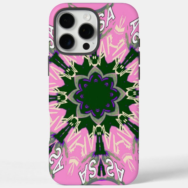 Coques Case-Mate iPhone Beau motif de teinte violet rose bébé monogramme (Verso)