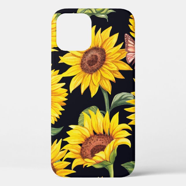 Coques Case-Mate iPhone Beau motif de tournesols (Verso)
