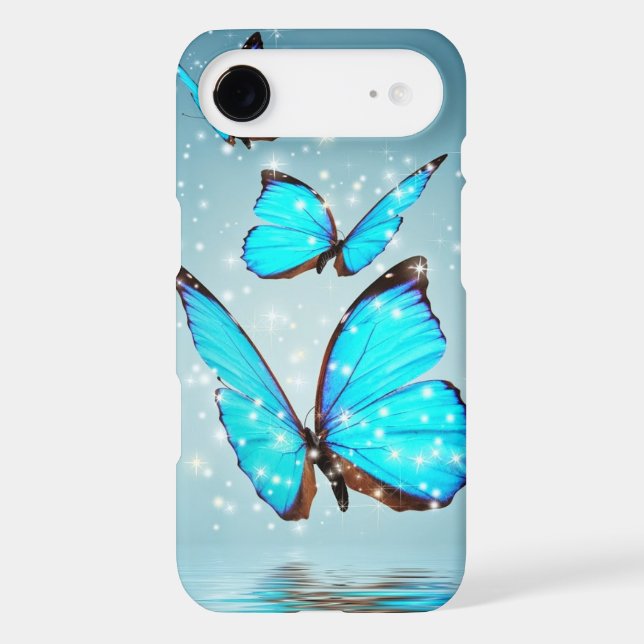 Coques Case-Mate iPhone beau papillon bleu (Verso)