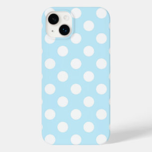 Coque Pour iPhone 14 Plus Beau Pastel Bleu Avec Grands Pois