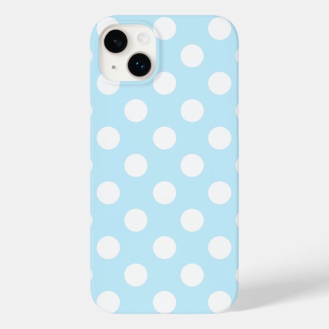 Coques Case-Mate iPhone Beau Pastel Bleu Avec Grands Pois (Verso)