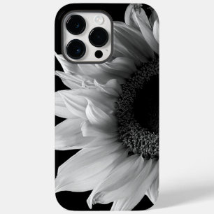 Coque Pour Pour iPhone 14 Pro Max Beau portrait de tournesol en noir et blanc