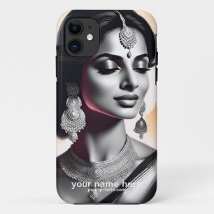 Case-Mate iPhone CASE BEAU PORTRAIT NUMÉRIQUE DE FEMME INDIENNE DE L'EST