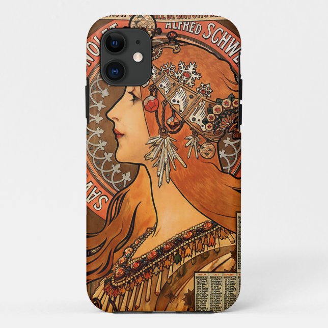 Coques Case-Mate iPhone Beau profil féminin - Mucha (Dos)