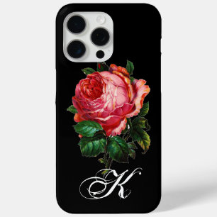 Coque iPhone 15 Pro Max BEAU ROSE ROSE ROSE MONOGRAM, Noir