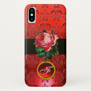 COQUE Case-Mate POUR iPhone BEAU ROSE ROSE ROSE ROUGE BLACK DAMASK RUBY MONOGR