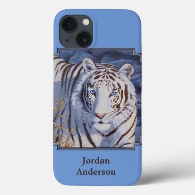 Coques Case-Mate iPhone Beau tigre blanc aux yeux bleu cristal (Verso)