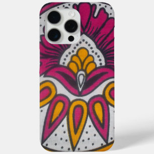 Coque iPhone 15 Pro Max Beau tissu africain coloré Motif Art Imprimer