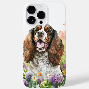 COQUE POUR POUR iPhone 14 PRO MAX BEAU WATERCOLOR TAN WHITE SPRINGER SPANIEL