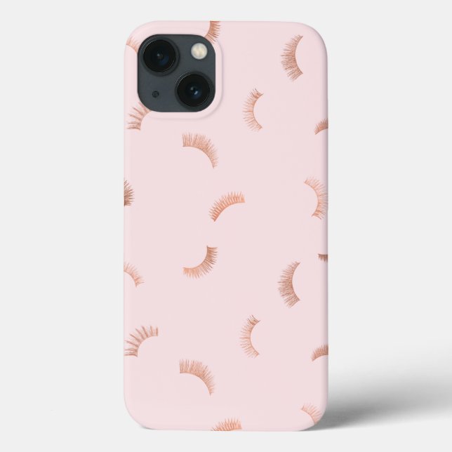 Coques Case-Mate iPhone Beaucoup de cils Motif rose/Rose or (Verso)