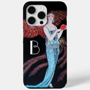 COQUE iPhone 15 PRO MAX BEAUTÉ ET PHOENIX, MODE, MASQUER LE MONOGRAMME ART