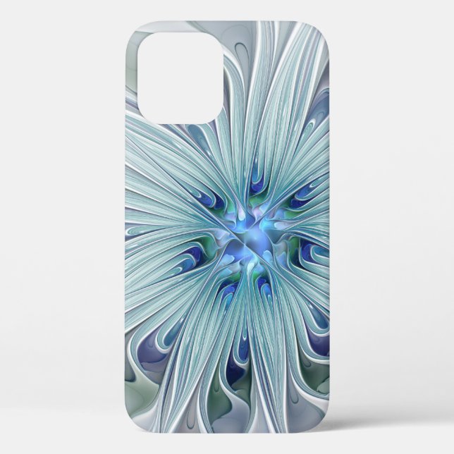 Coques Case-Mate iPhone Beauté florale Abstraite moderne Blue Pastel Flowe (Verso)