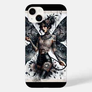 Coque Pour iPhone 14 Plus Beauté foncée Gothique asiatique Fée Tatouages & W