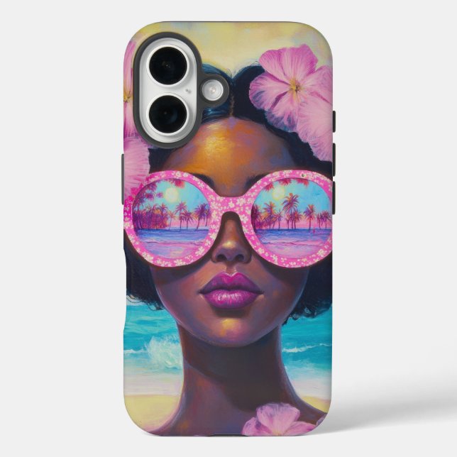Coques Case-Mate iPhone Beauté tropicale dans les tons roses (Verso)