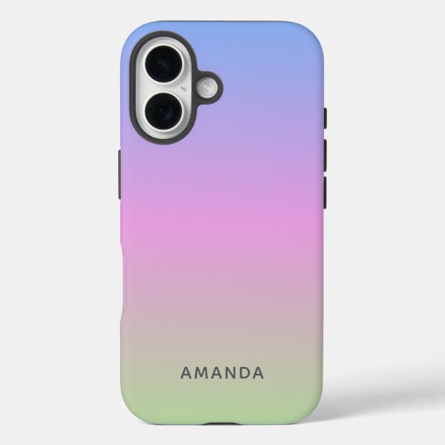 Coques Case-Mate iPhone Beautiful Green Pink Blue Ombre Personalized (Verso)