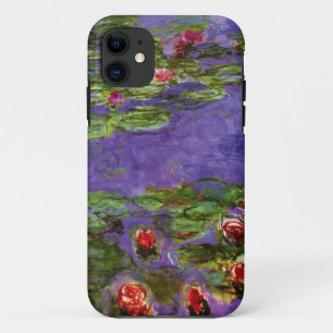 Coque iPhone 11 Beaux-arts rouges de Claude Monet de nénuphars