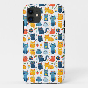 Case-Mate iPhone Case Beaux chats kawaii, jouer avec des jouets blanc ba