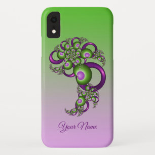 Case-Mate iPhone Case Beaux cœurs roses verts abstraits Nom fractal