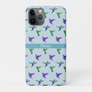 Case-Mate iPhone Case Beaux colibris sur bleu turquoise clair