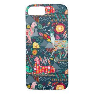 Coque Case-Mate Pour iPhone Beaux lamas sur Teal foncé