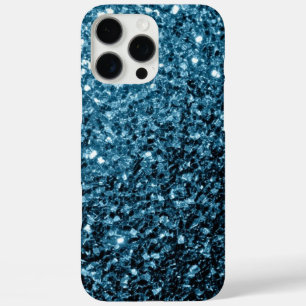 iPhone 16 Pro Max Case Bébé bleu clair faux parties scintillant scintille