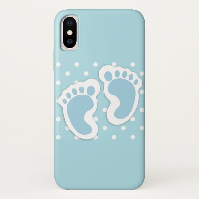 Coques Case-Mate iPhone Bébé bleu mou Pieds de garçon (Dos)