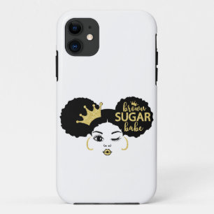 Case-Mate iPhone Case Bébé Brown de sucre en noir et or