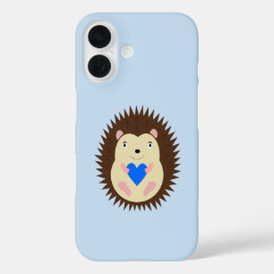 Coque Pour iPhone 16 Bébé Garçon Hérisson Cœur Bleu