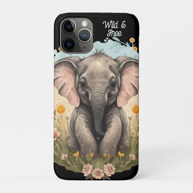 Coques Case-Mate iPhone Bébé mignon Eléphant Calf Fleur sauvage Wanderlust (Dos)