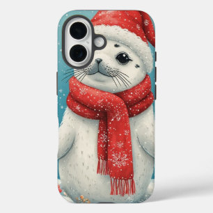 Coque Pour iPhone 16 Bébé Phoque de Fête 