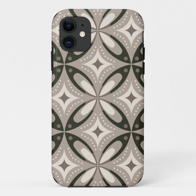Coques Case-Mate iPhone Beige and Brown Retro circular shapes (Dos)