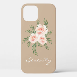 Case-Mate iPhone Case Beige Blush SerenityRomantique Aquarelle Typograph