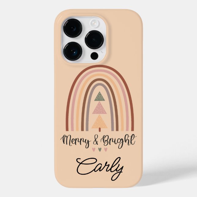 Coques Case-Mate iPhone Beige Boho de Noël (Verso)